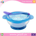 Hot BPA Free Heat-Resistance Silicone Feeding Baby Suction Bowl With Spoon